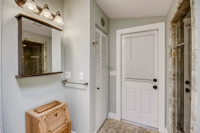 a view of room with front door