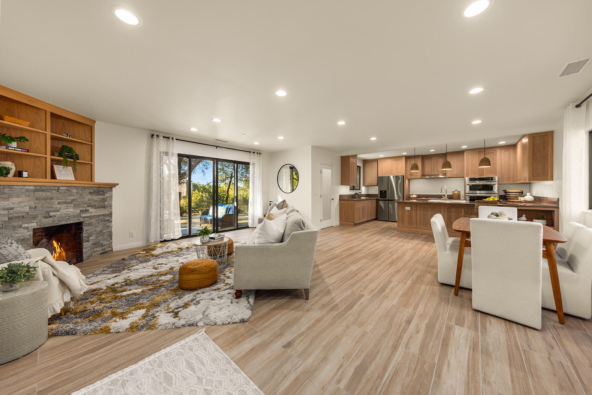 1068 Cuyama Road Ojai, CA 93023 - Photo 17 of 43 a living room with furniture and a fireplace
