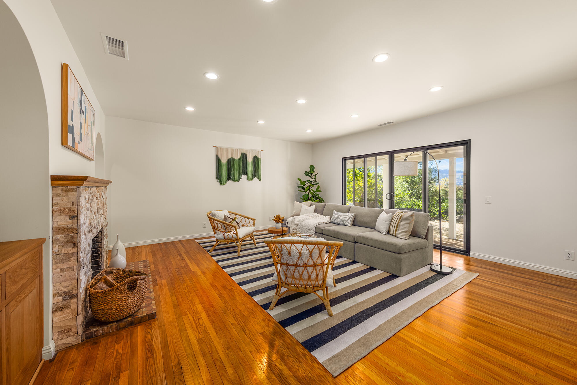 1068 Cuyama Road Ojai, CA 93023 - Photo 21 of 43 a living room with furniture and a wooden floor