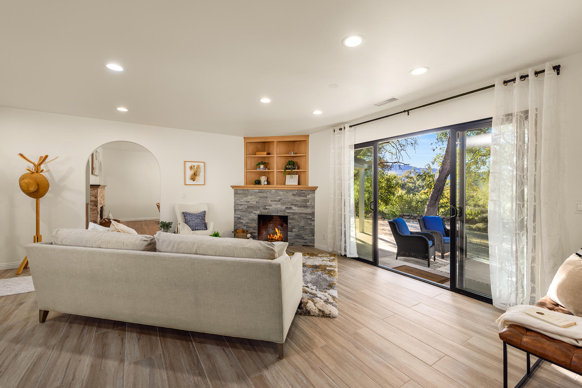 1068 Cuyama Road Ojai, CA 93023 - Photo 3 of 43 a living room with furniture and a fireplace