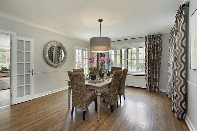 153 Ridge Lane Lake Forest, IL 60045 - Photo 5 of 15 a dining room with furniture window wooden floor and a chandelier