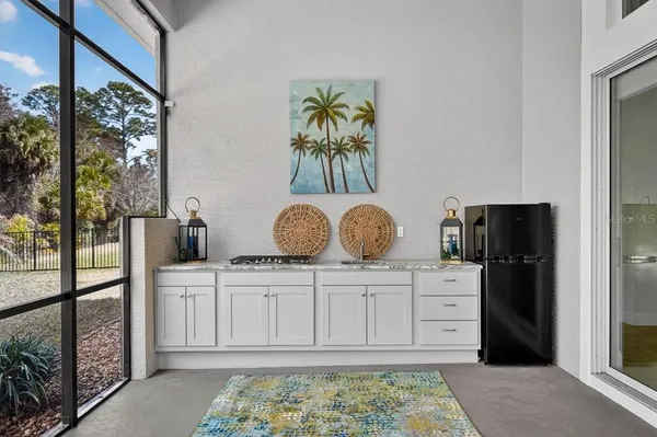 a living room with furniture