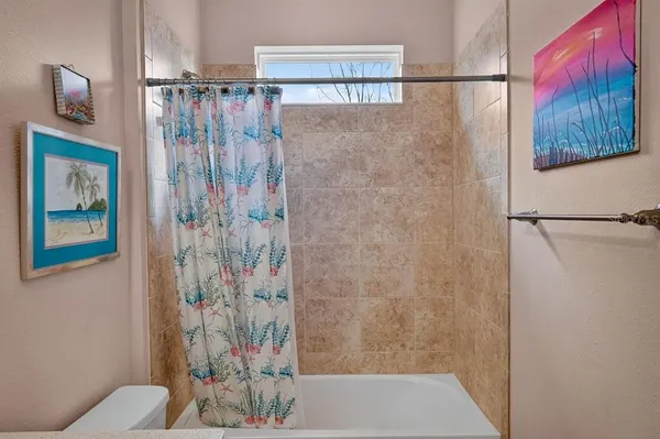 a front view of a house with a yard and potted plants