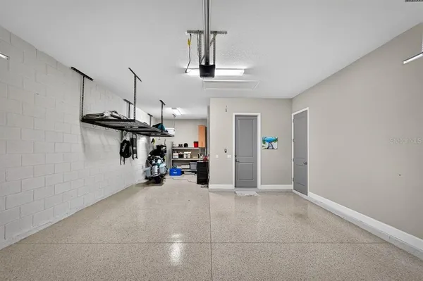 a view of a lake with a nearby beach