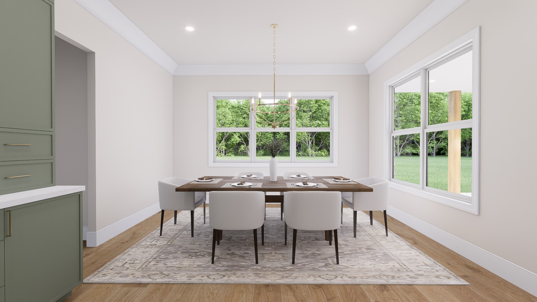 6853 Cross Keys Road College Grove, TN 37046 - Photo 18 of 74 a dining room with furniture a rug and wooden floor