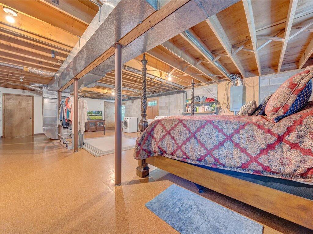 525 Mulberry Road Ridgeway, VA 24148 - Photo 37 of 55 a bedroom with a bed and glass door