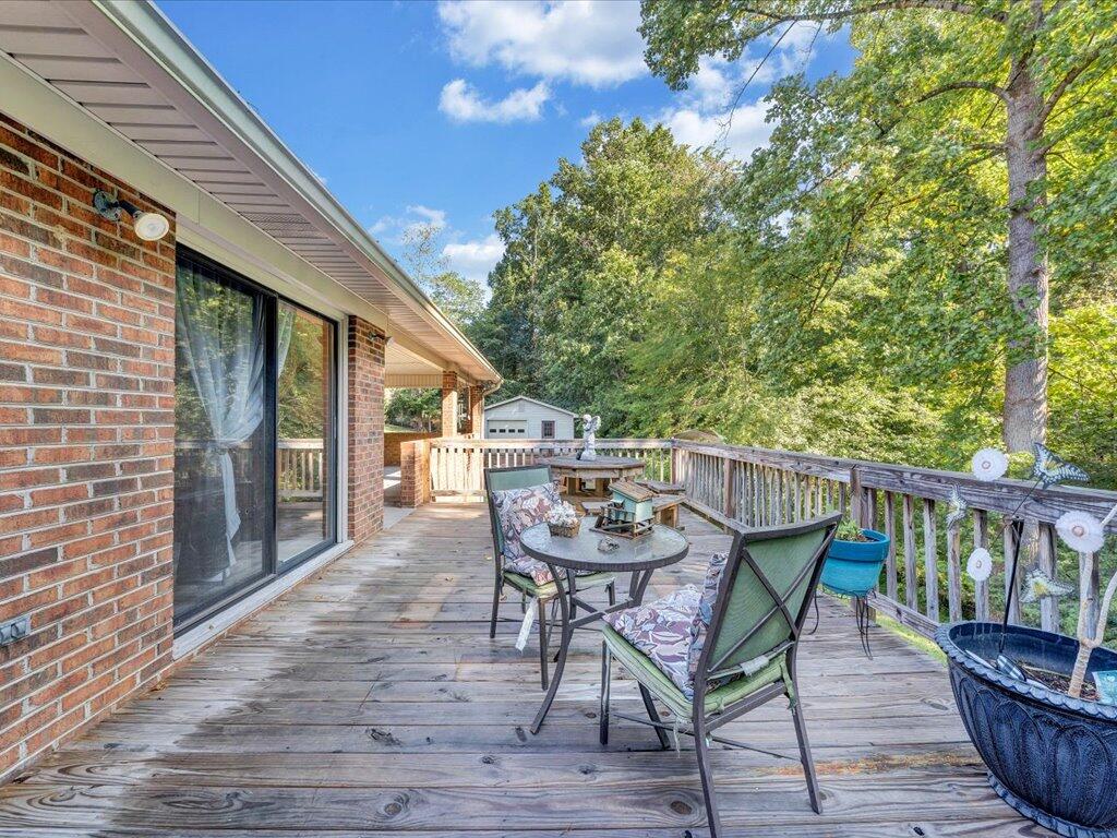 525 Mulberry Road Ridgeway, VA 24148 - Photo 44 of 55 a balcony with wooden floor table and chairs