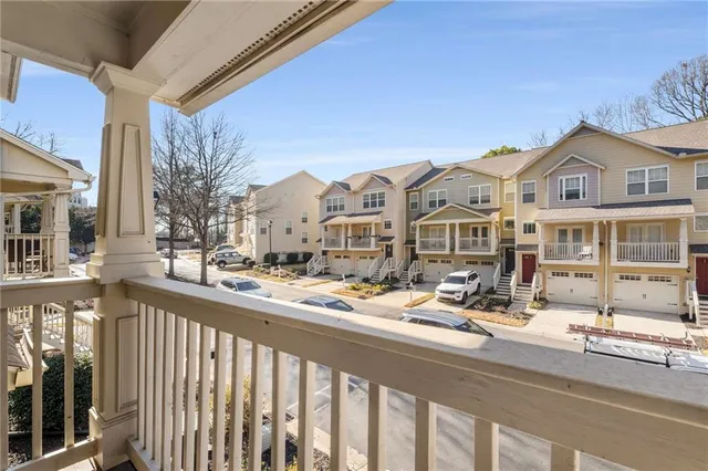 a view of a city from a balcony