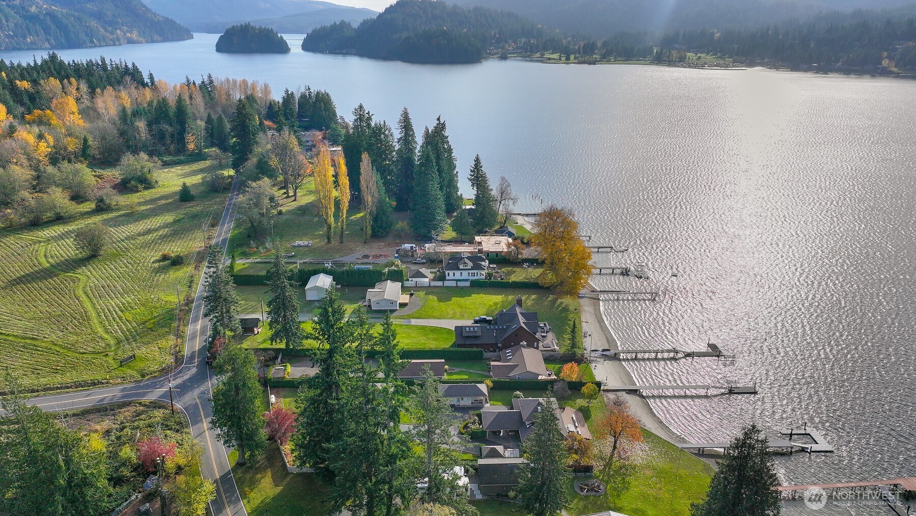 3187 North Shore Road Bellingham, WA 98226 - Photo 9 of 40 an aerial view of residential houses with outdoor space