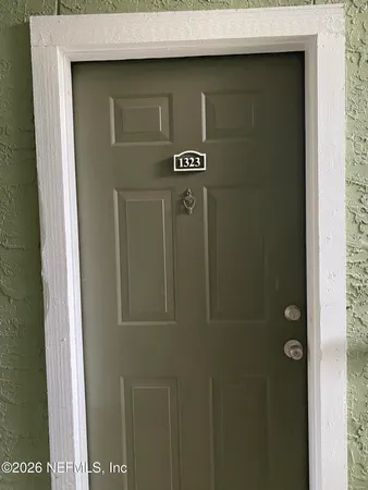 a close view of door