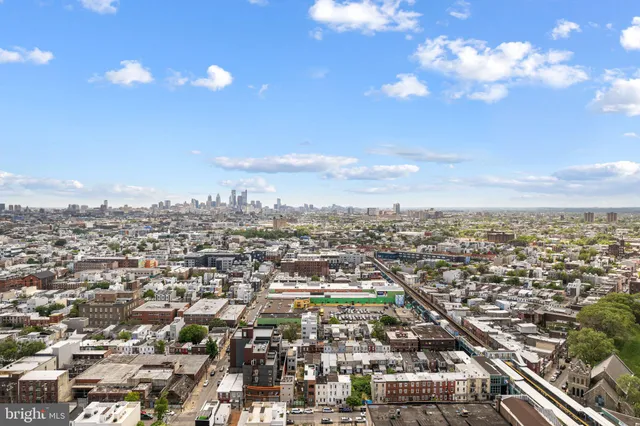 an aerial view of a city