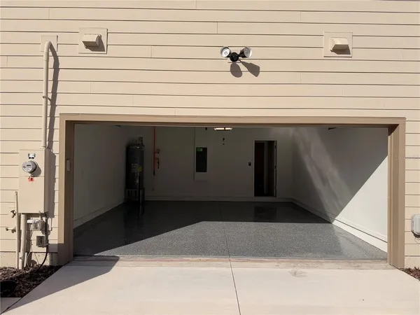 a view of a garage