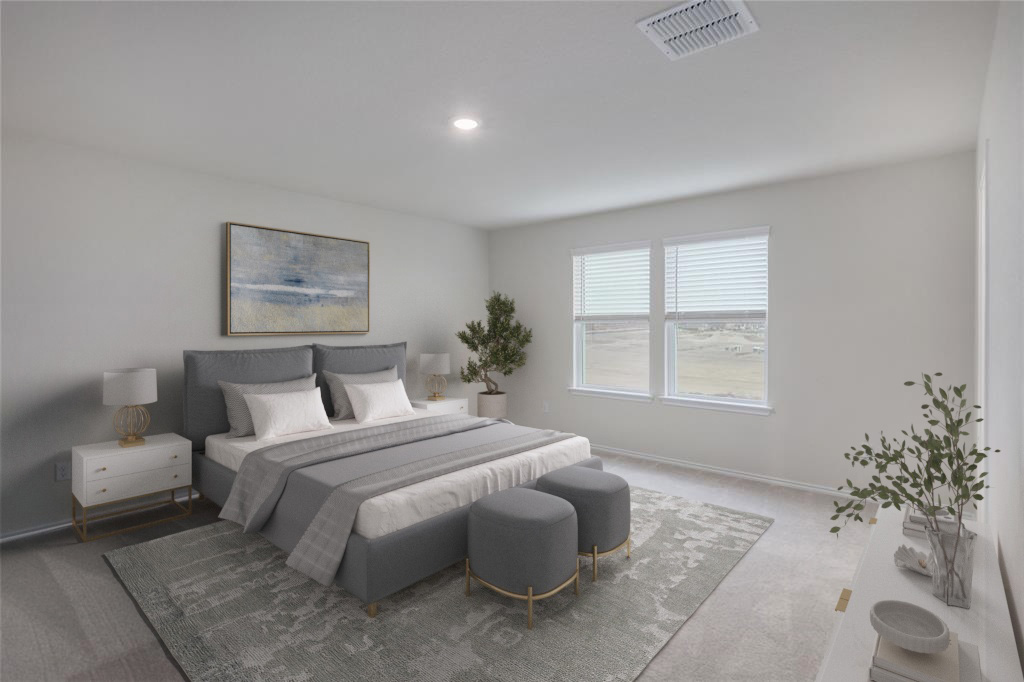212 Sugar Cane Road Buda, TX 78610 - Photo 3 of 40 a spacious bedroom with a bed and a window