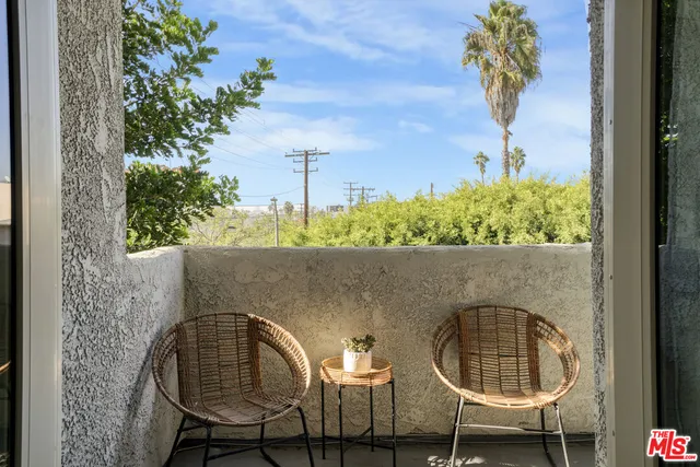 an outdoor view with patio