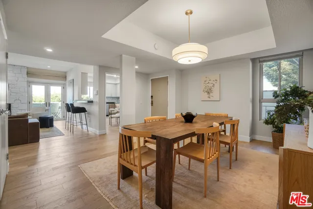 a table and chairs in a room