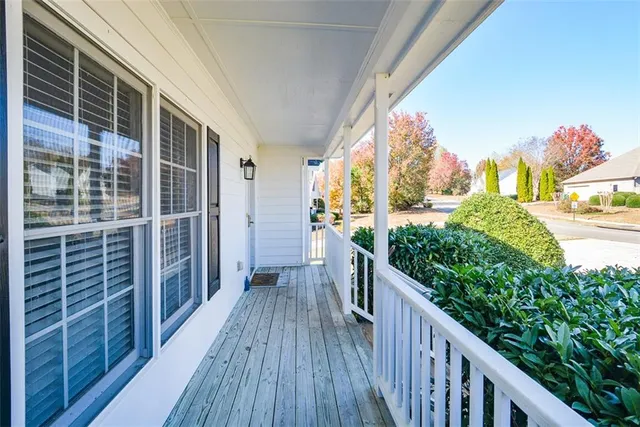 a view of wooden deck