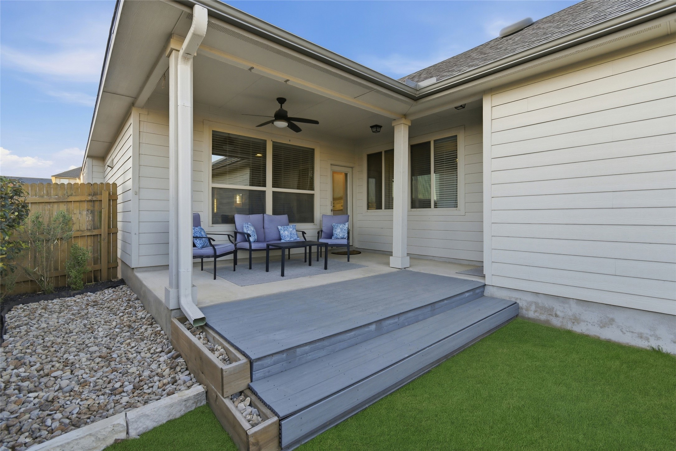 8152 Daisy Cutter Crossing Georgetown, TX 78626 - Photo 18 of 23 a view of a backyard with sitting area