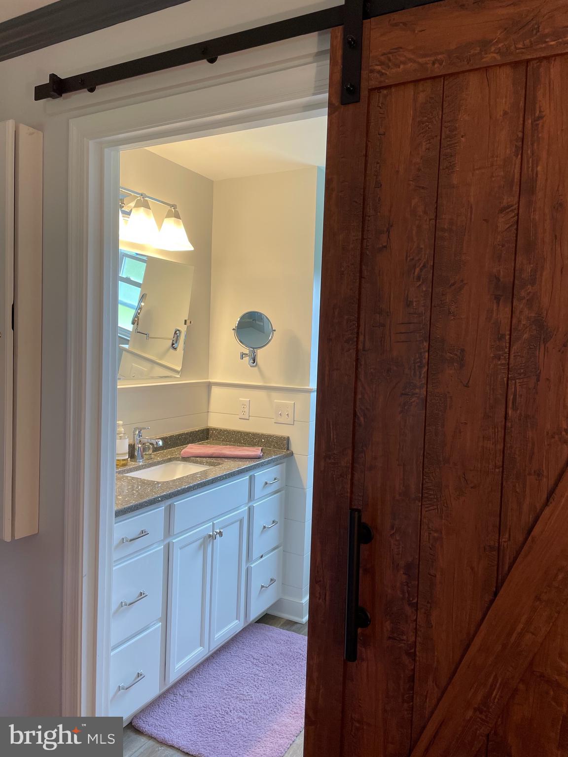27950 Substation Road Denton, MD 21629 - Photo 28 of 80 Sliding barn door into updated Primary Bath
