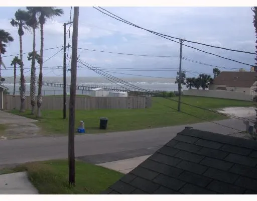 a view of a road with a play ground