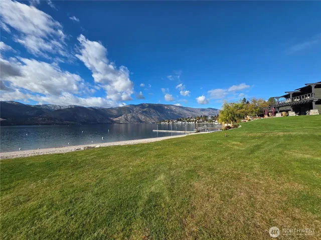 a view of a golf course with a house