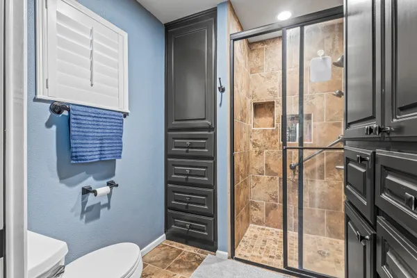 a bathroom with a shower