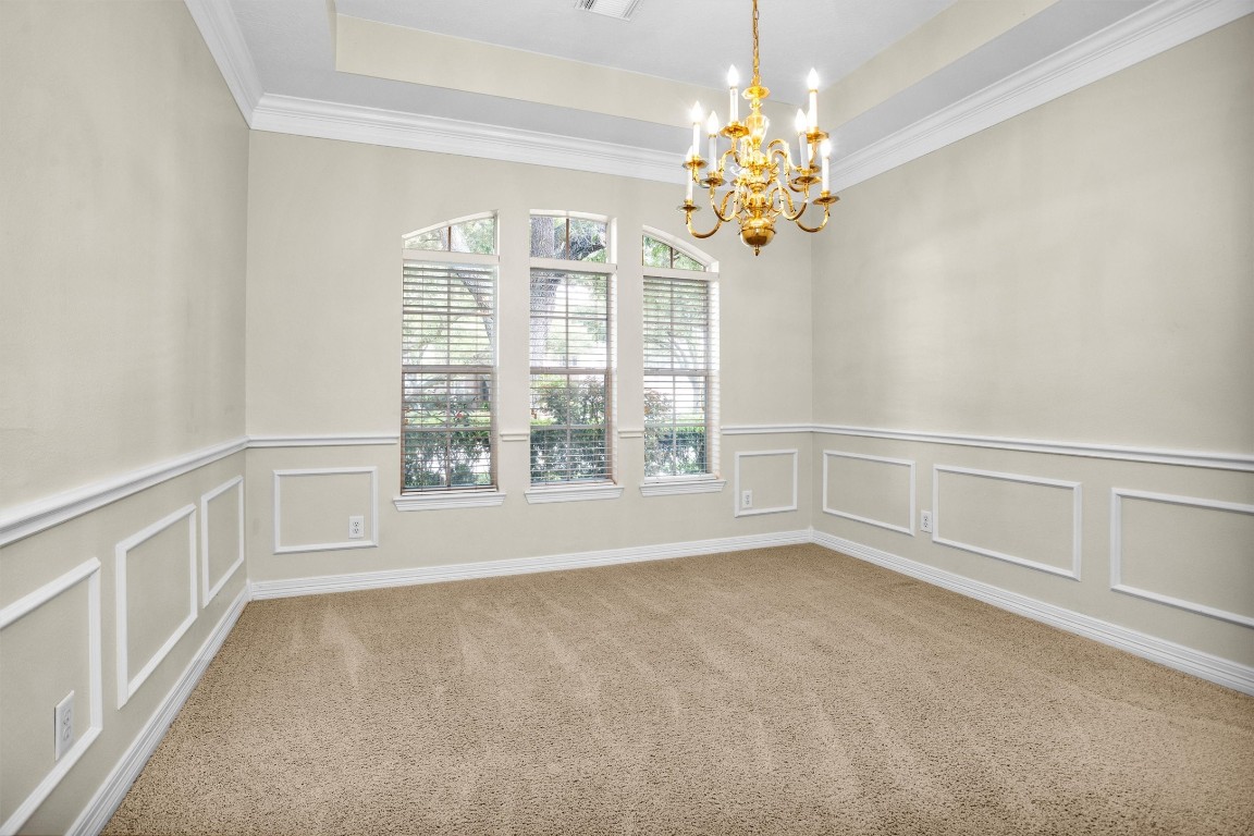 5307 Summerland Ridge Court Houston, TX 77041 - Photo 5 of 35 Elegant formal dining room with chair rails and recessed ceiling feature