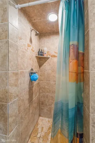 a bathroom with a shower