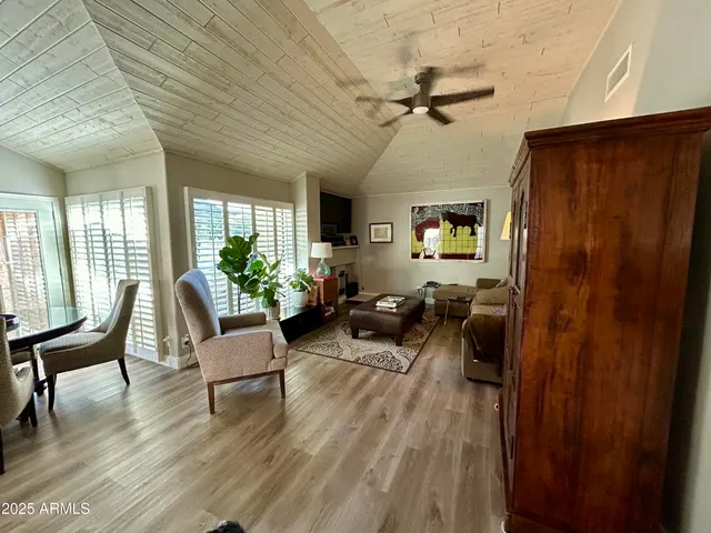 a living room with furniture