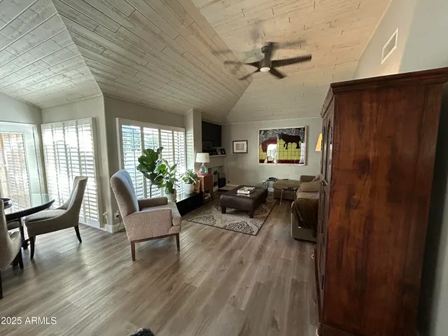 a living room with furniture