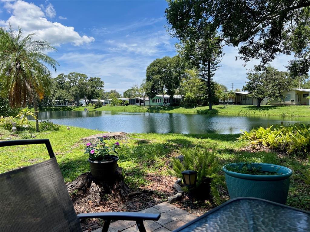 1001 Starkey Road, Unit 177 Largo, FL 33771 - Photo 2 of 44 a lake with a bench and a garden
