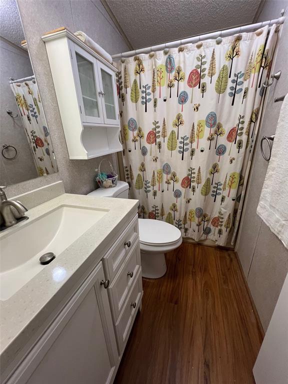 1001 Starkey Road, Unit 177 Largo, FL 33771 - Photo 36 of 44 a bathroom with a sink a toilet and shower curtain