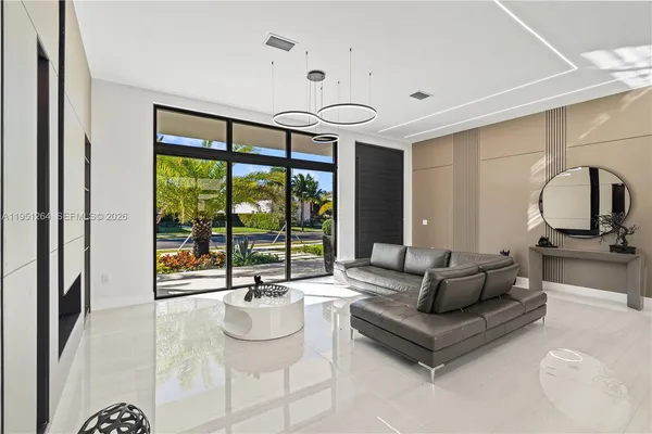a outdoor living space with furniture and garden view