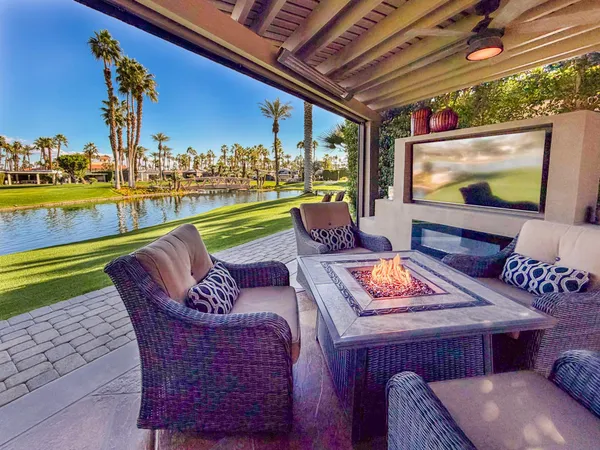 a outdoor space with patio lots of furniture and garden