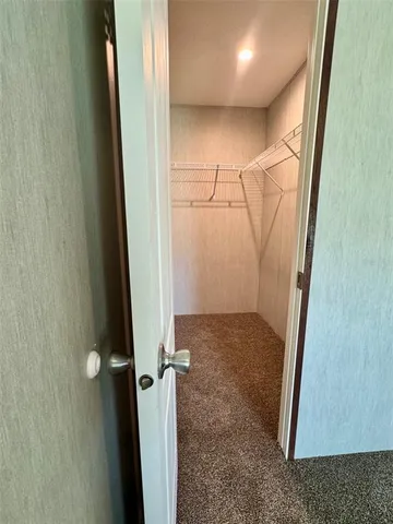 an empty room with a door