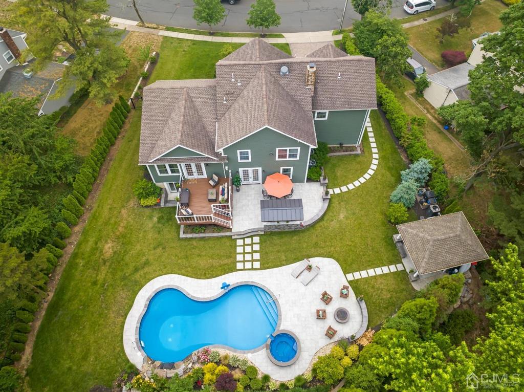 47 Agate Road East Brunswick, NJ 08816 - Photo 41 of 47 an aerial view of a house with swimming pool and outdoor space