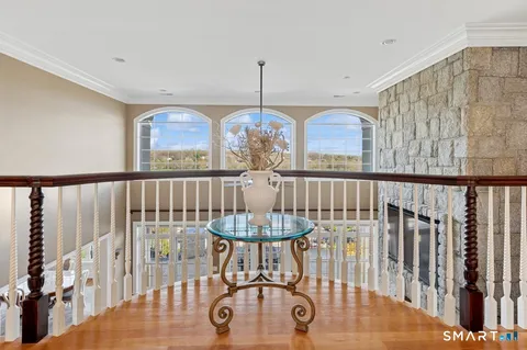 a view of hall with wooden floor