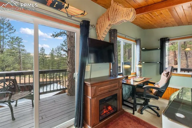 a room with musical instruments