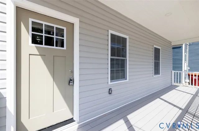 a view of front door of house