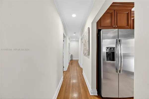 a view of hallway with stairs