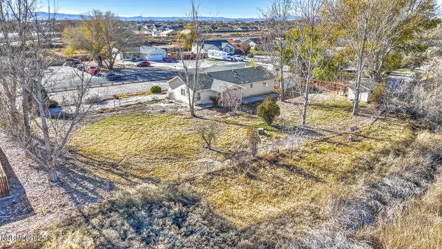 a view of a house with backyard and trees