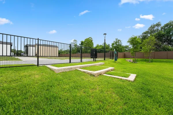 a view of a park with a tree