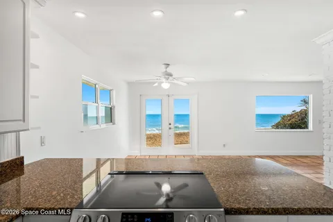 a view of ocean view with wooden floor