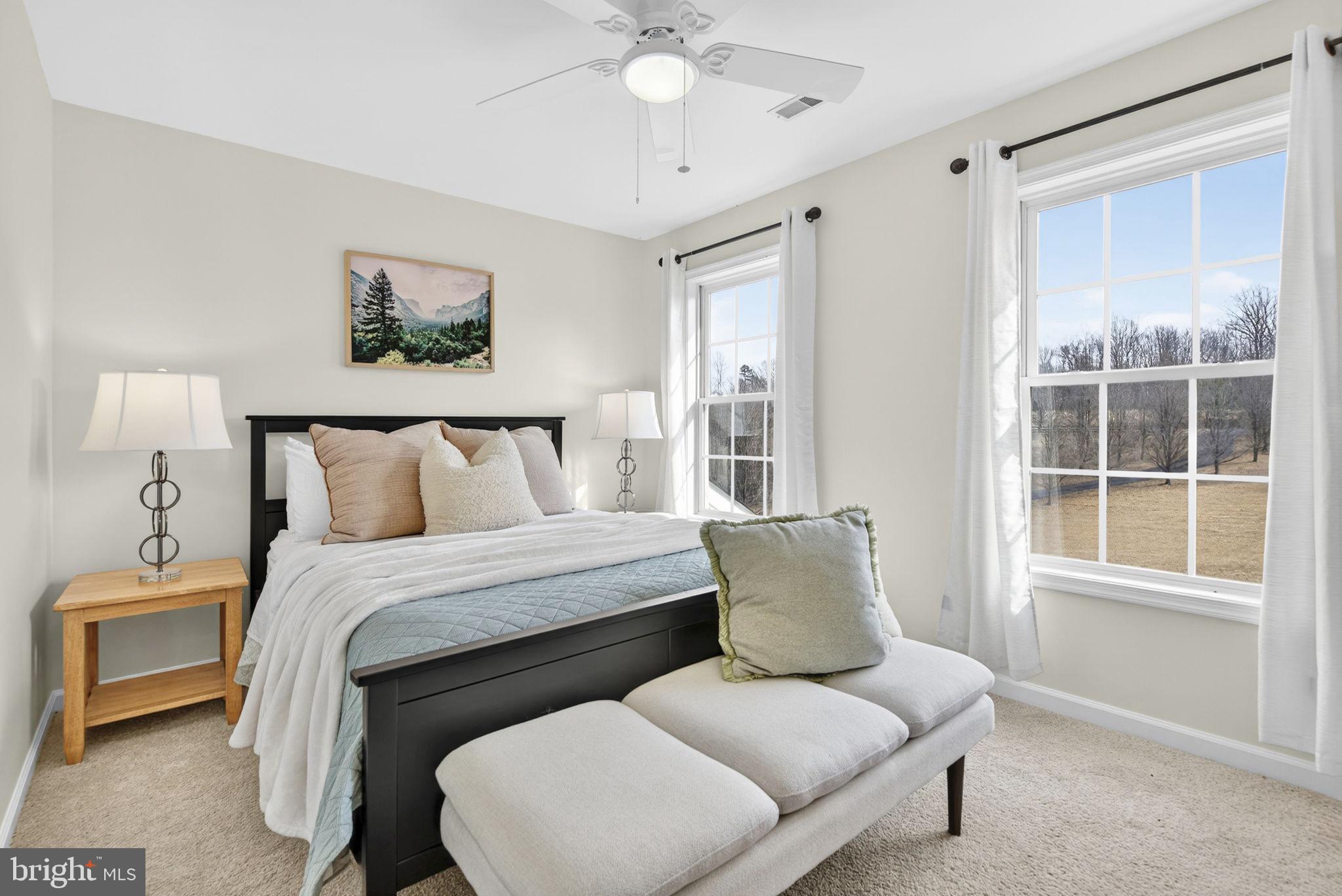 23 Richmond Road Castleton, VA 22716 - Photo 19 of 46 a bedroom with a bed and a chandelier