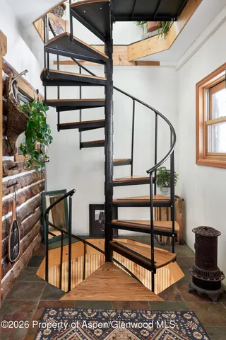 a view of a covered with snow in the background