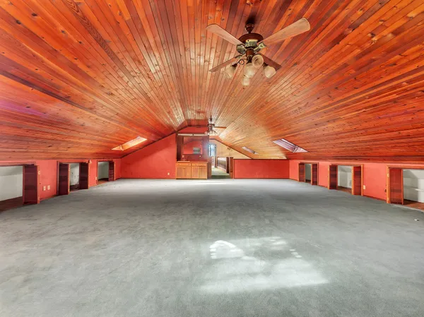 a view of a indoor basketball court