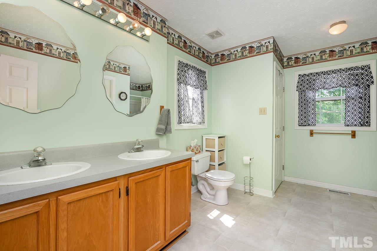 3255 Walters Road Creedmoor, NC 27522 - Photo 10 of 19 a bathroom with a toilet a sink and a mirror
