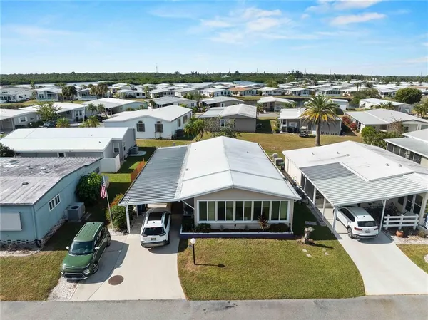 an aerial view of multiple house