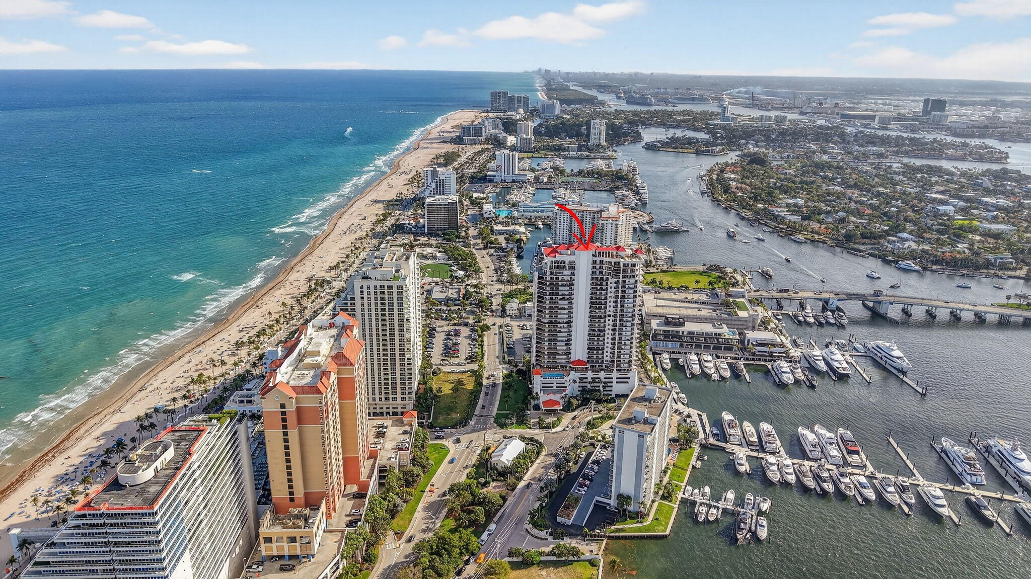 100 South Birch Road, Unit 803 Fort Lauderdale, FL 33316 - Photo 57 of 57 a view of a city with ocean view