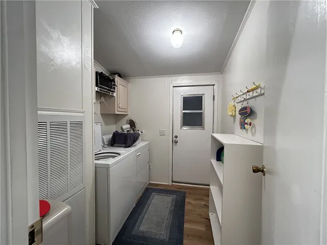 a bedroom with a bed and furniture