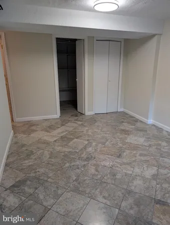 an empty room with closet
